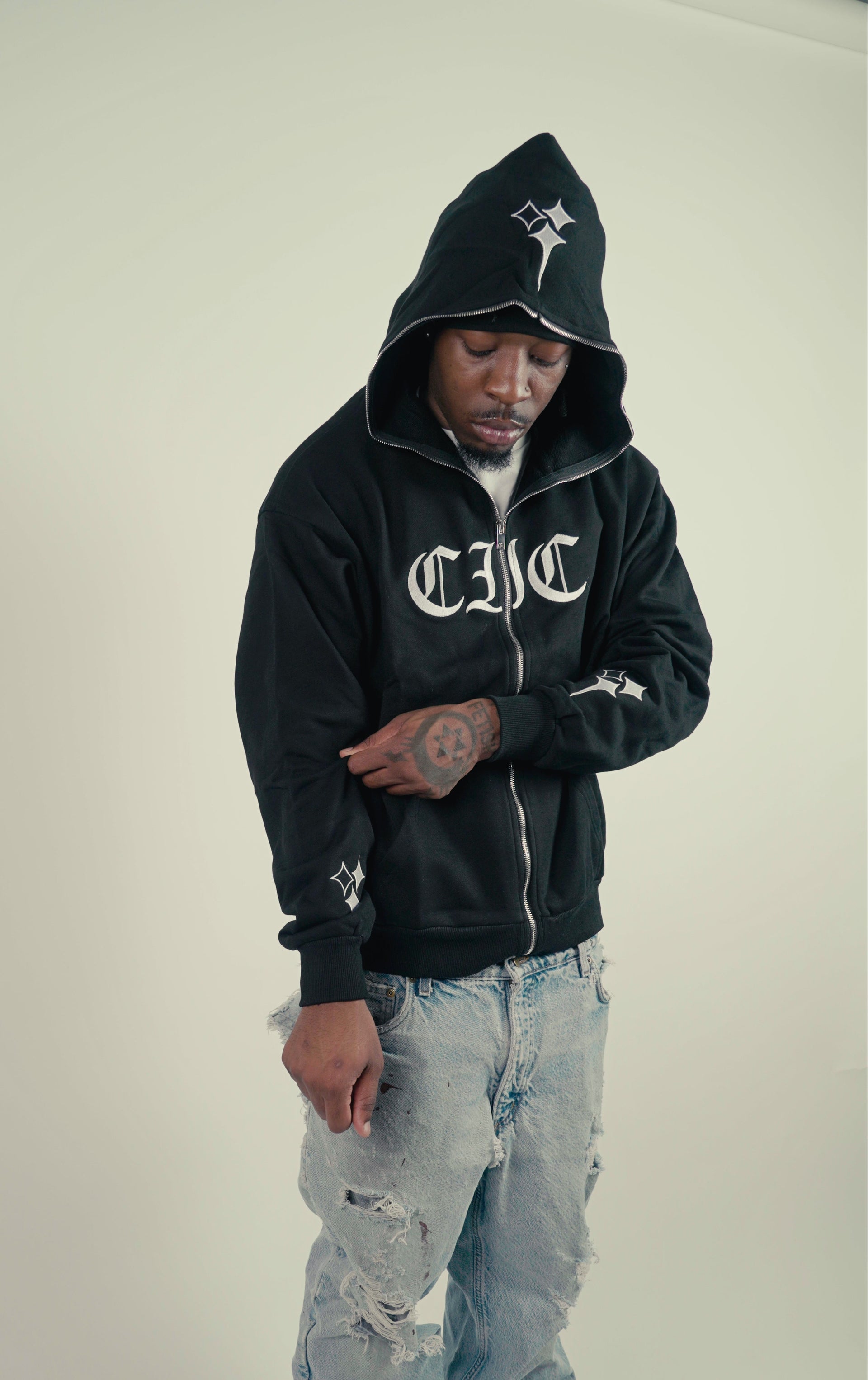“Dissolve Into Tears” Zip Up