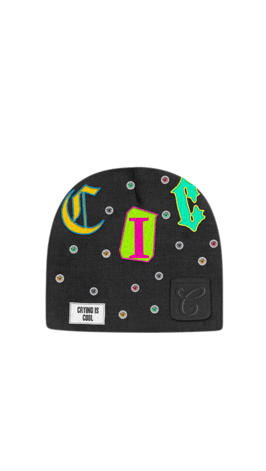 CIC Multi-Gemstone Beanie in Black